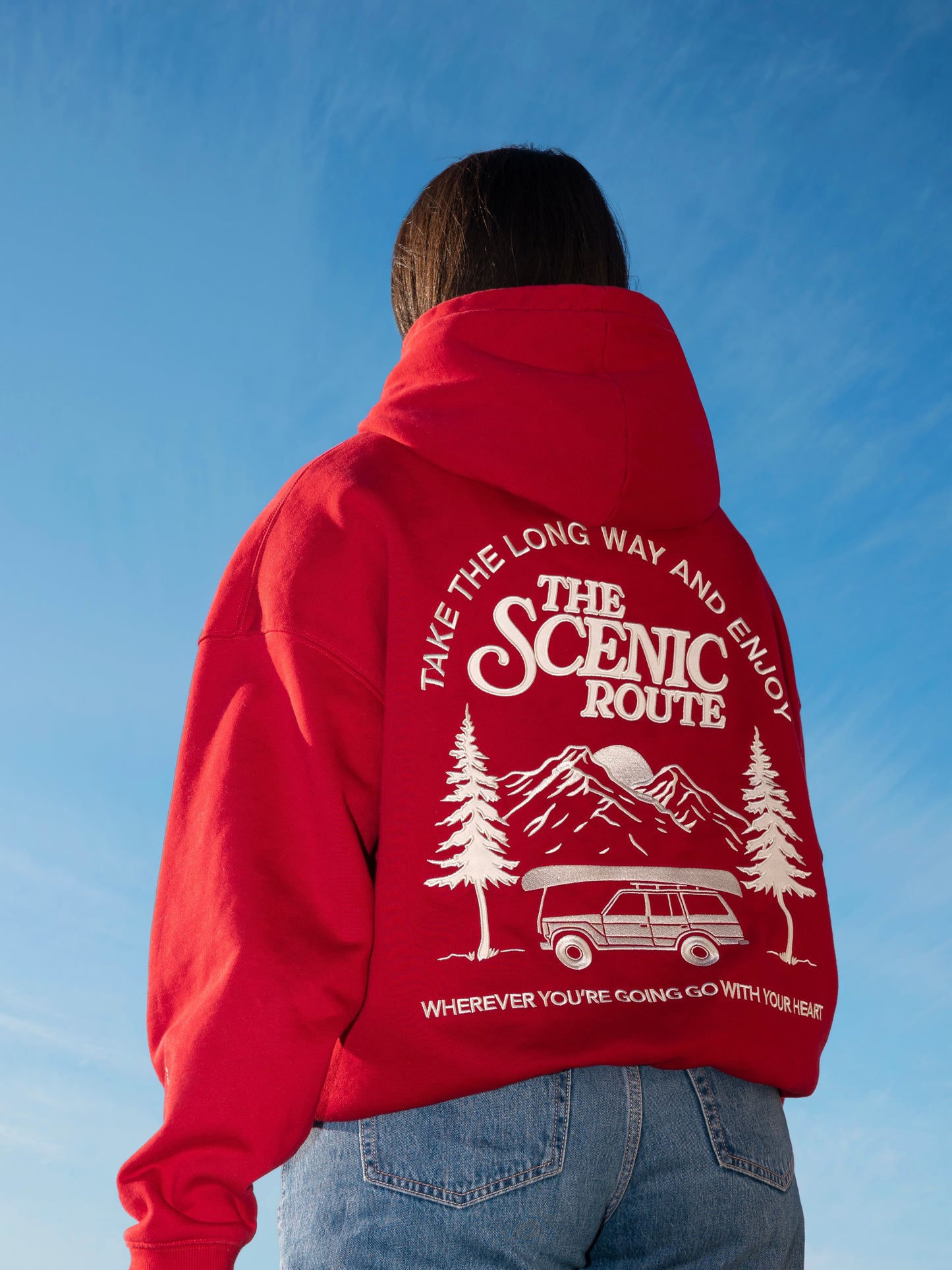Take the Scenic Route Red Hoodie