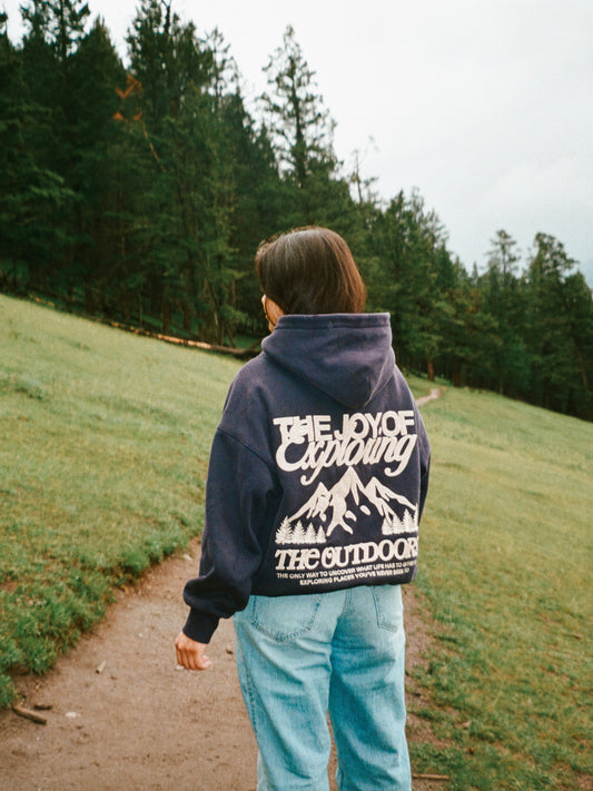 The Joy Of Exploring The Outdoors - Navy Blue Hoodie