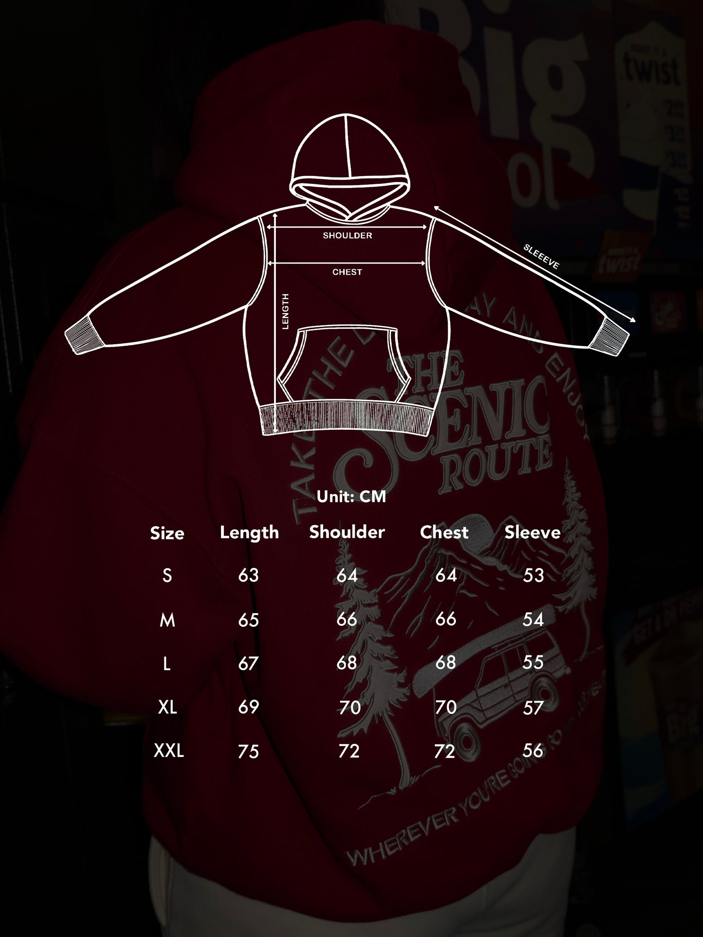 Take the Scenic Route Red Hoodie