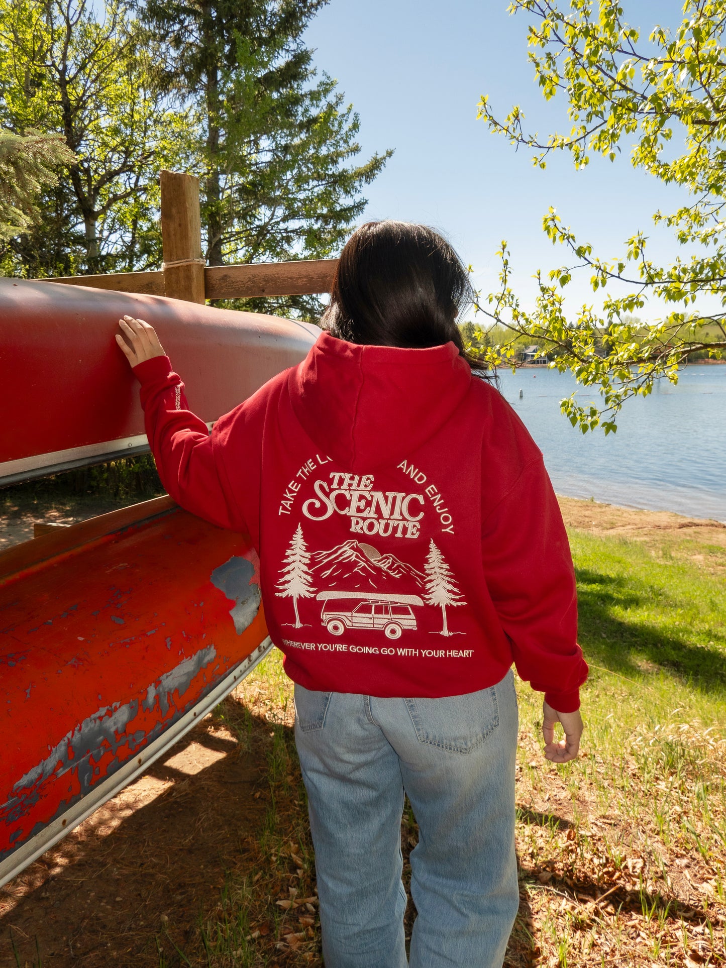 Take the Scenic Route Red Hoodie