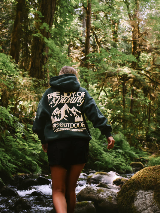 The Joy Of Exploring The Outdoors - Green Hoodie