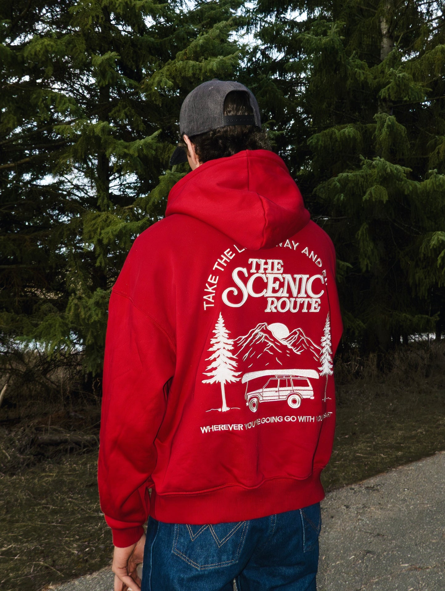 Take the Scenic Route Red Hoodie