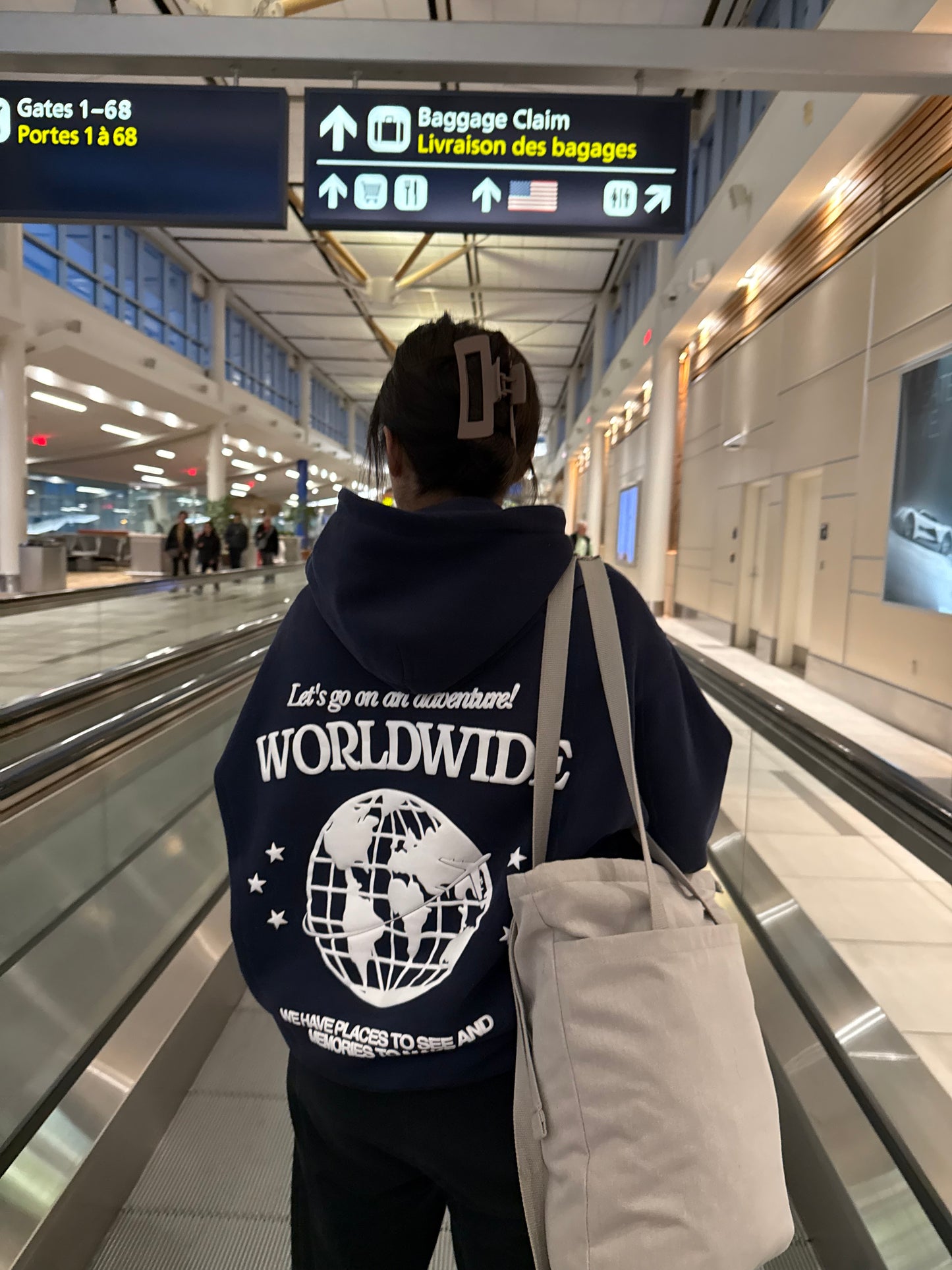 Let's Go On An Adventure! Worldwide - Dark Blue Hoodie