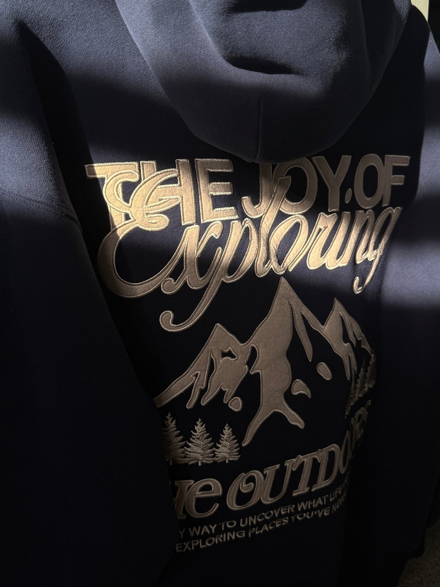 The Joy Of Exploring The Outdoors - Navy Blue Hoodie