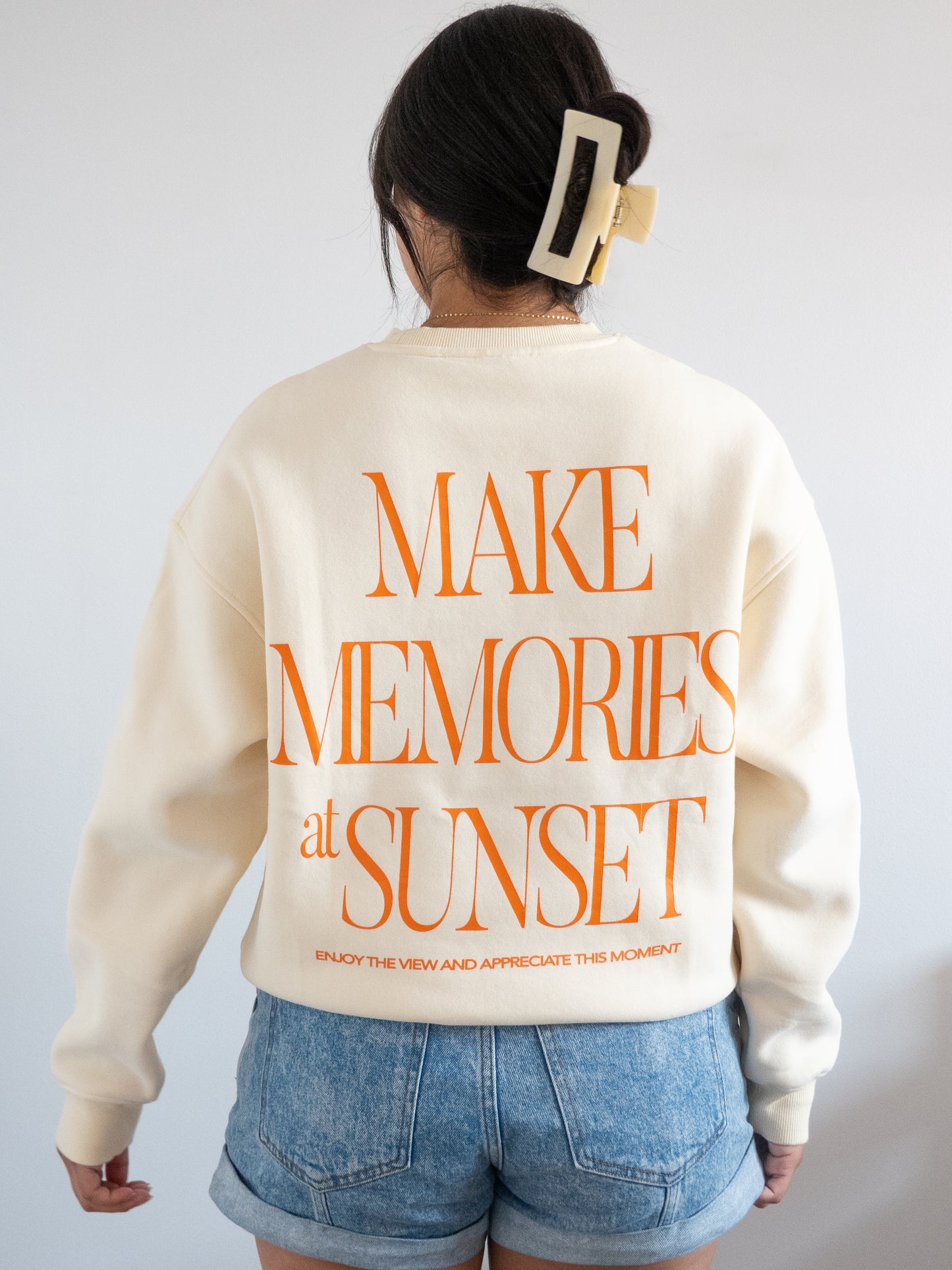 Make Memories Orange Crewneck