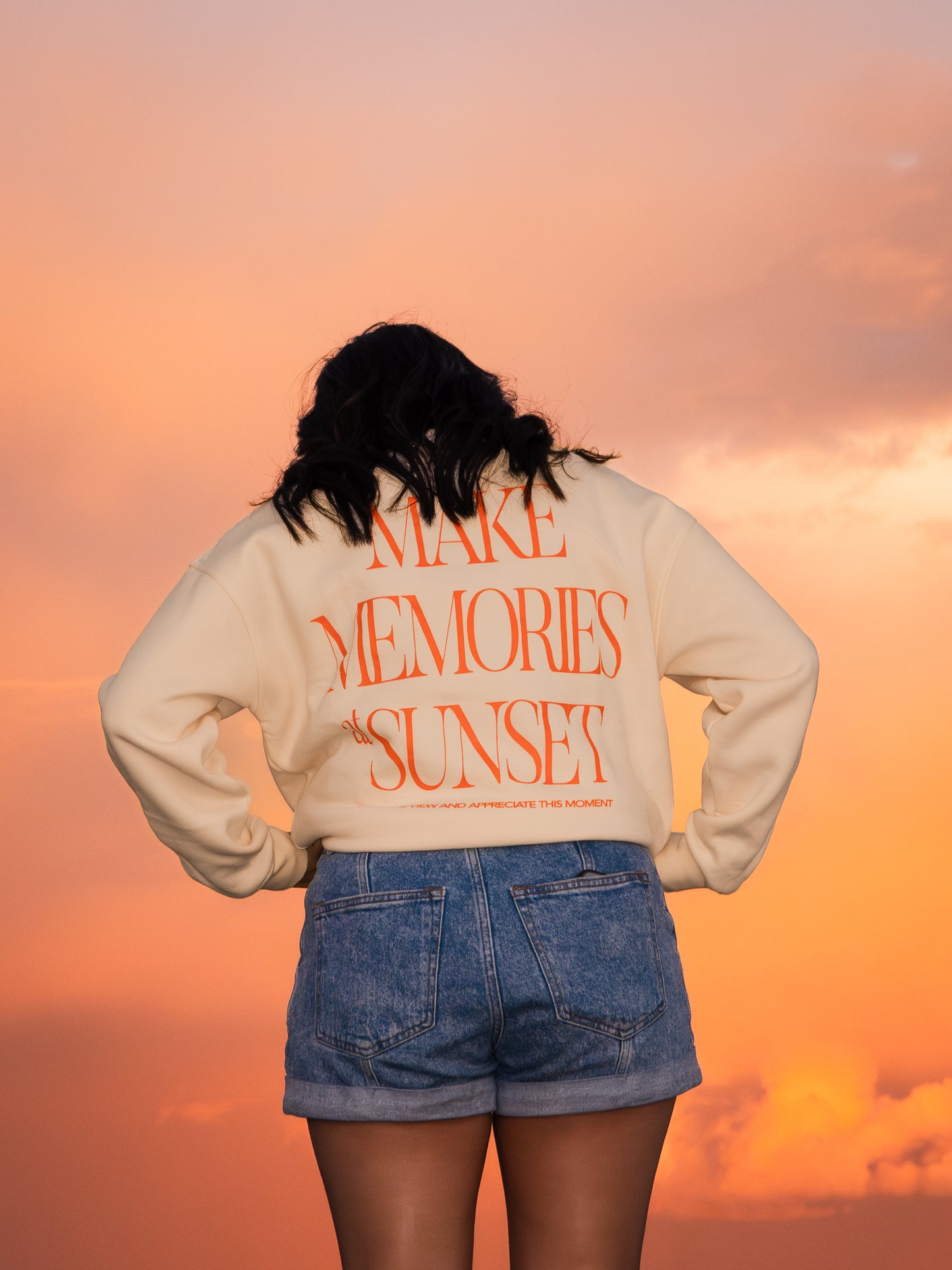Make Memories Orange Crewneck