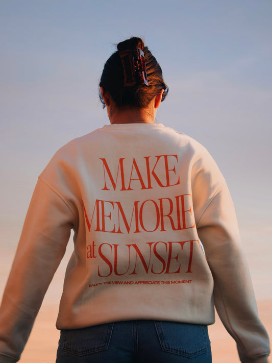 Make Memories Orange Crewneck