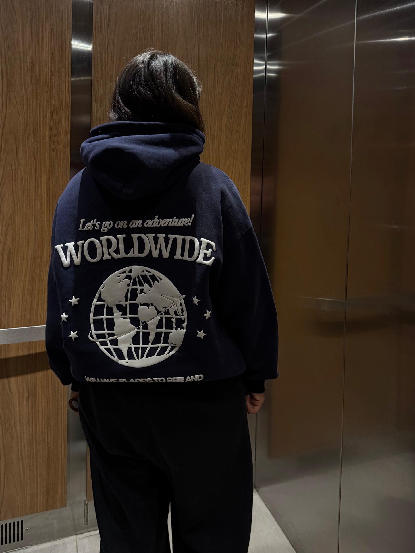 Let's Go On An Adventure! Worldwide - Dark Blue Hoodie