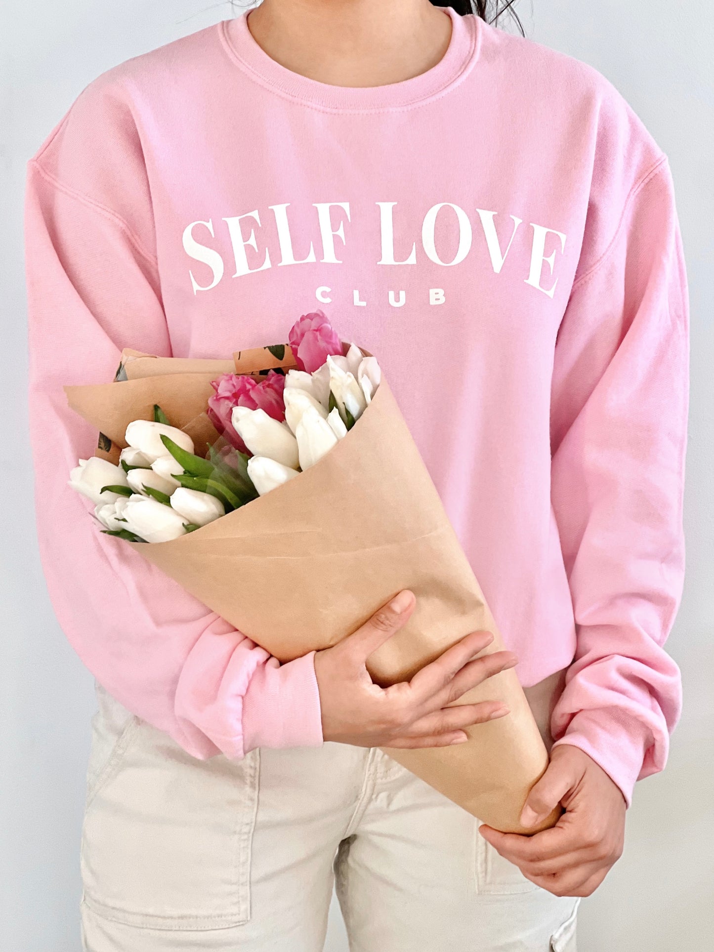 Self Love Club Pink Oversized Crewneck