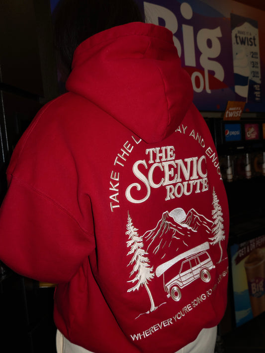 Take the Scenic Route Red Hoodie