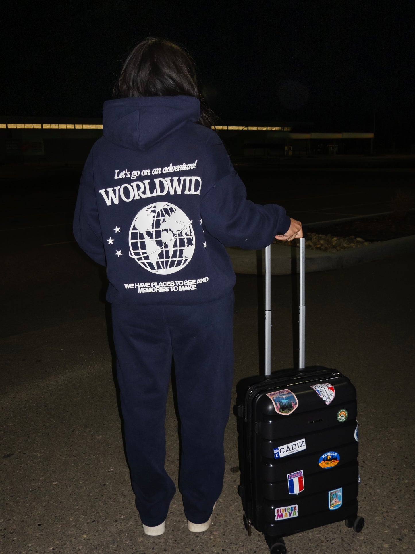 Travel The World Hoodie - Dark Blue Sweatpants