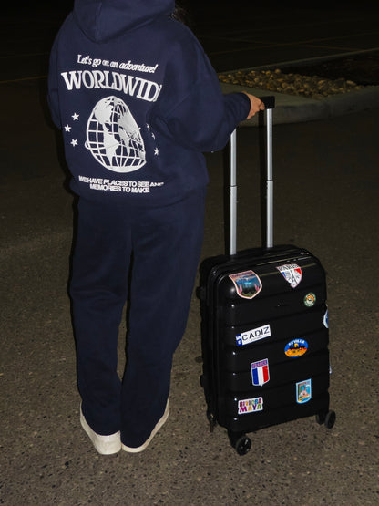 Travel The World Hoodie - Dark Blue Sweatpants