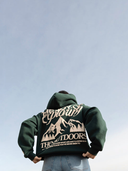Explore The Outdoors Green Hoodie