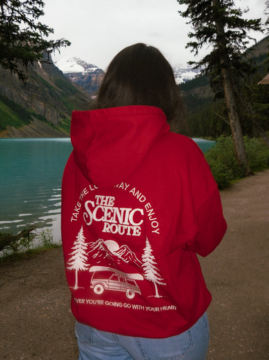 Take the Scenic Route Red Hoodie