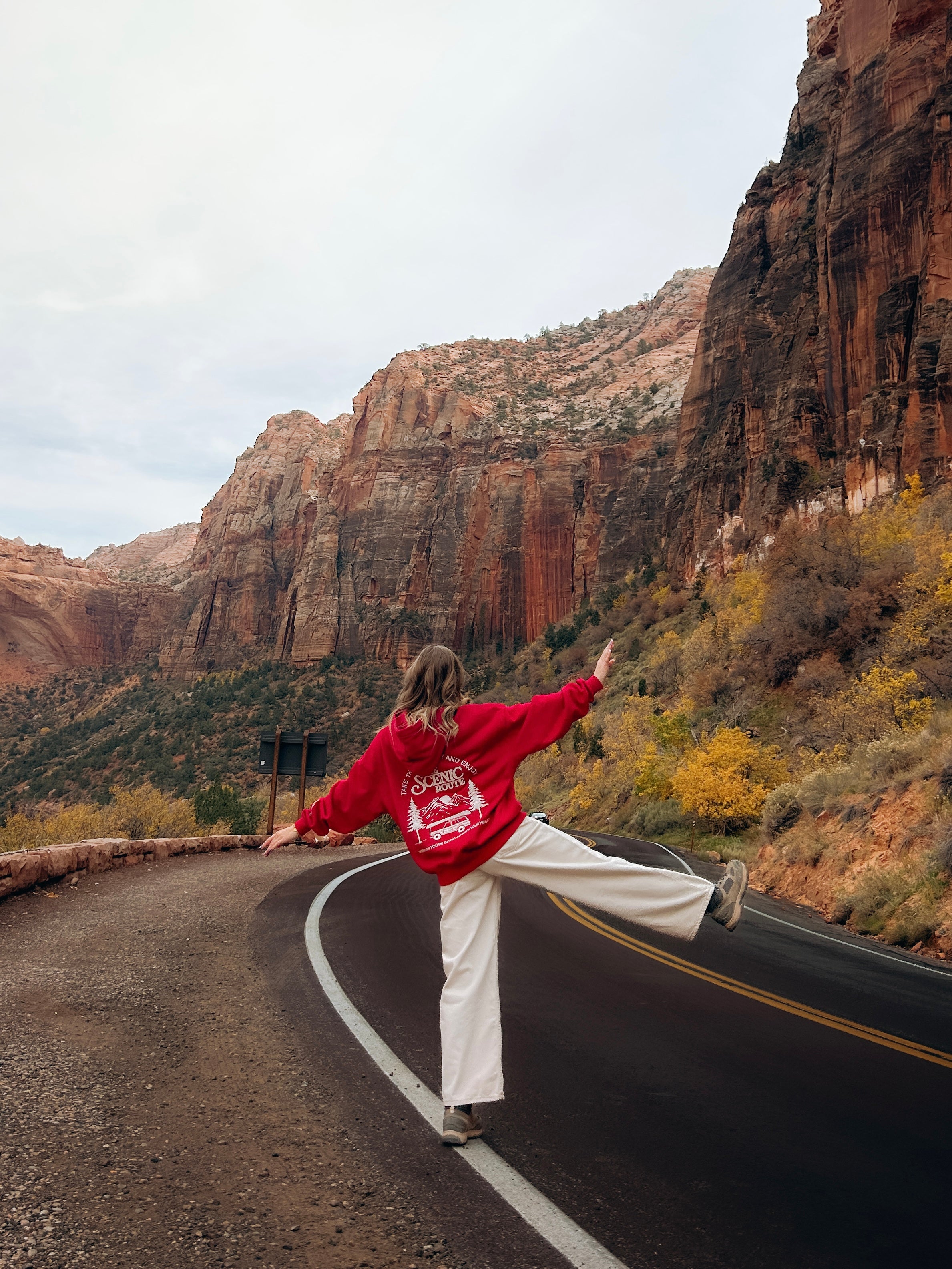 Take the Scenic Route Red Hoodie 2.0 – VBRNCY