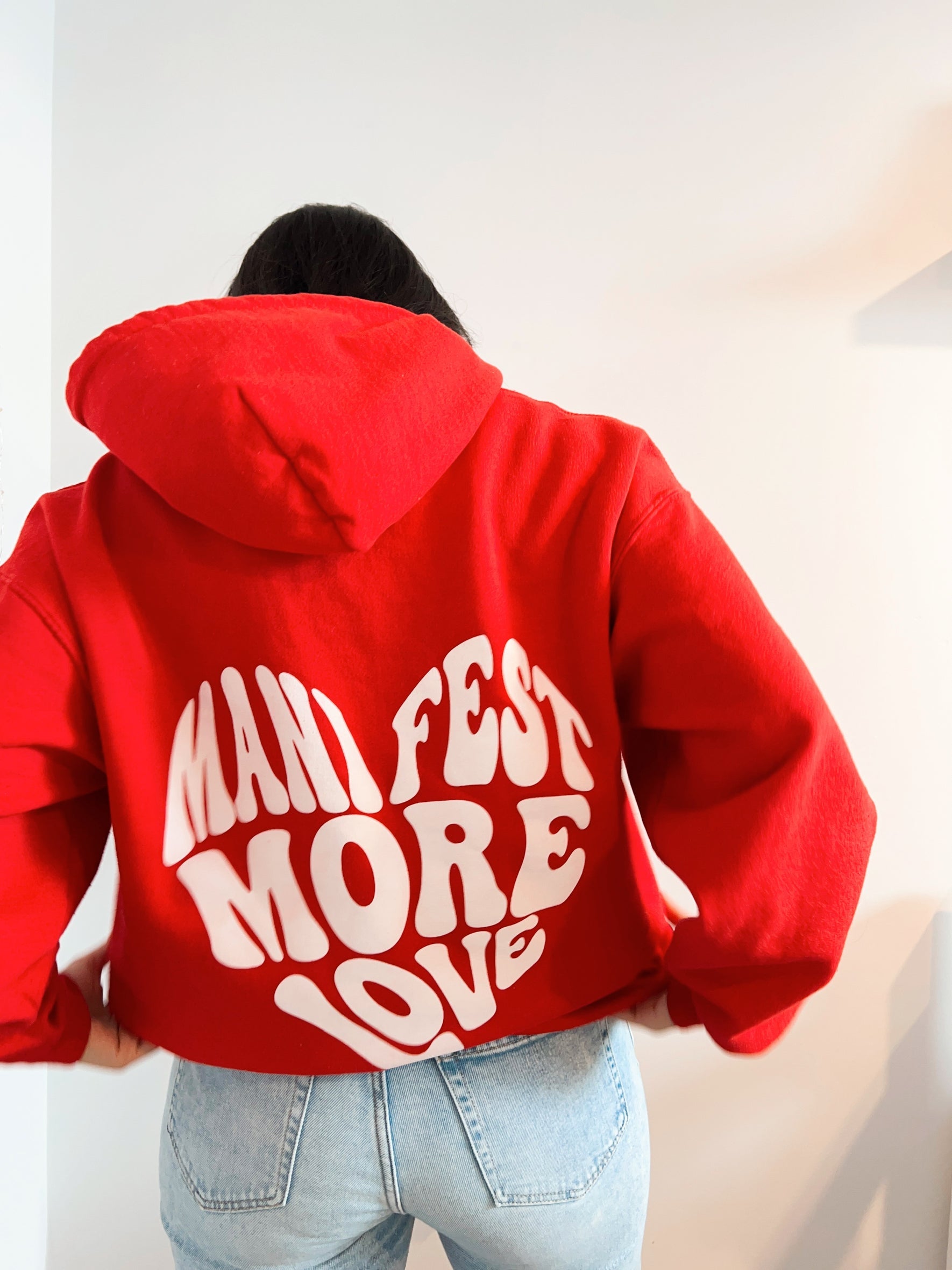 Manifest Love Red Hoodie – VBRNCY
